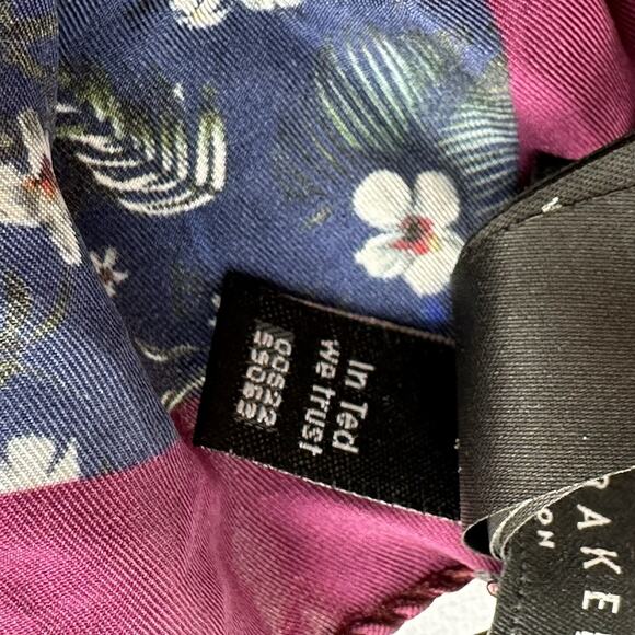 ted baker floral silk pocket square handkerchief - Picture 7 of 11